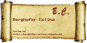 Berghofer Celina névjegykártya
